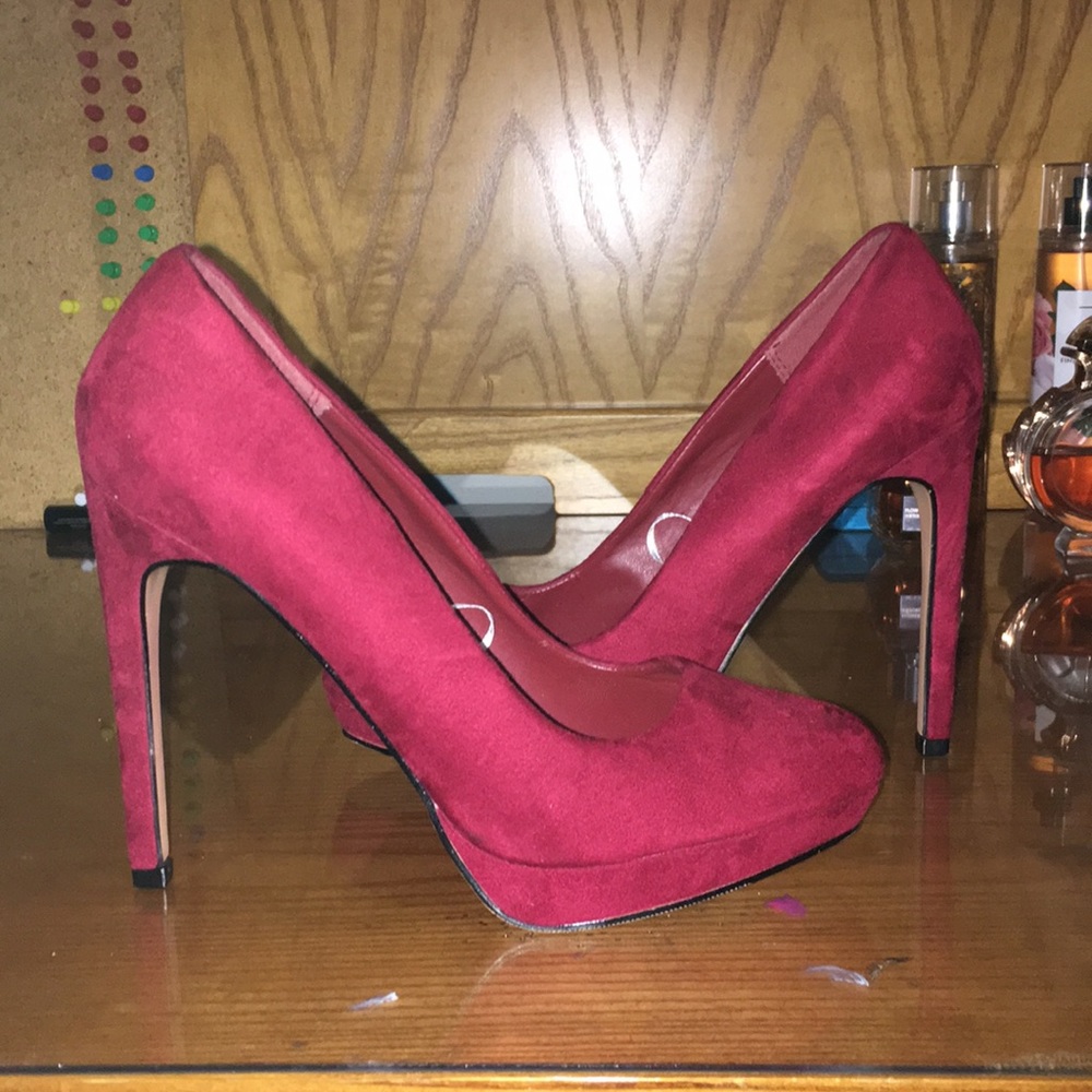 Red Suede Pumps